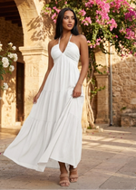Sofia Backless Halter Bow Dress