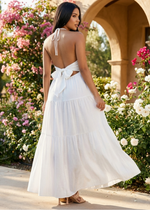 Sofia Backless Halter Bow Dress