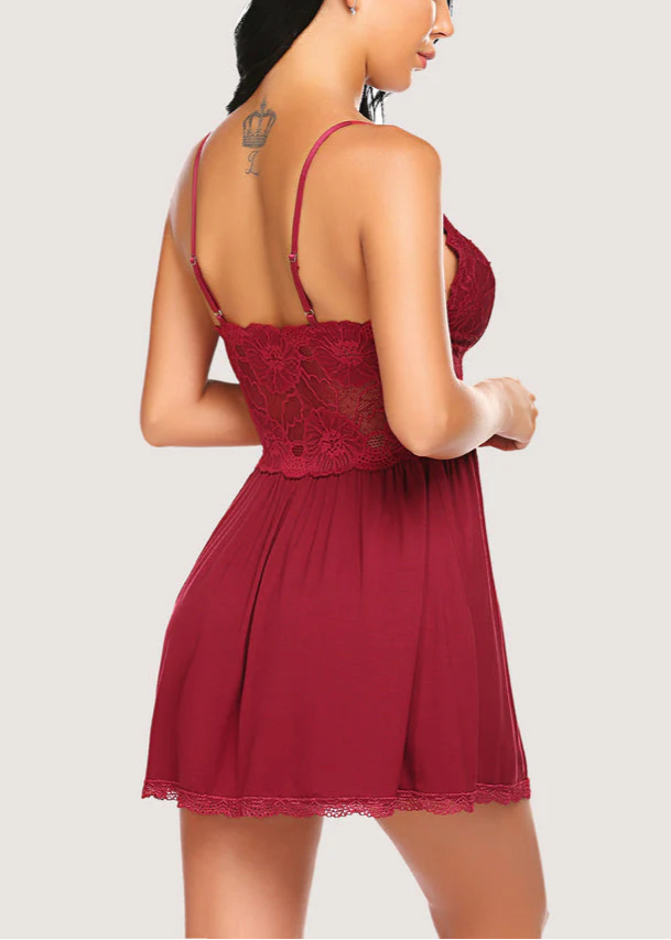 Camila Lace Modal V-Neck Sleep Dress